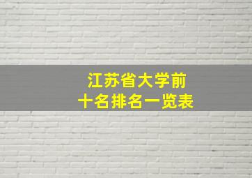 江苏省大学前十名排名一览表