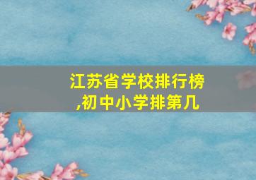 江苏省学校排行榜,初中小学排第几