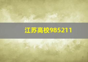 江苏高校985211