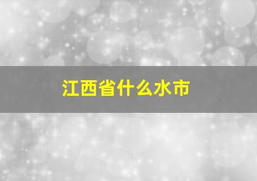 江西省什么水市