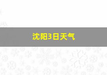 沈阳3日天气