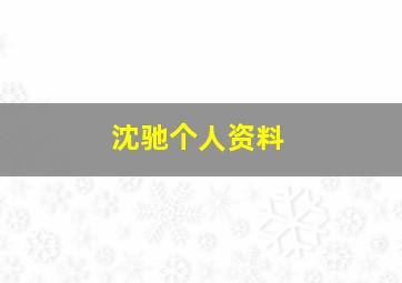 沈驰个人资料