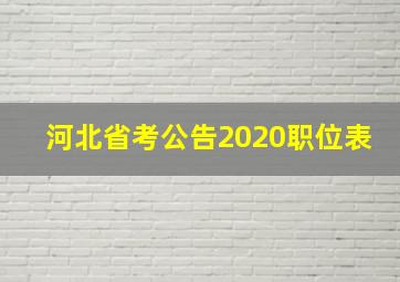 河北省考公告2020职位表