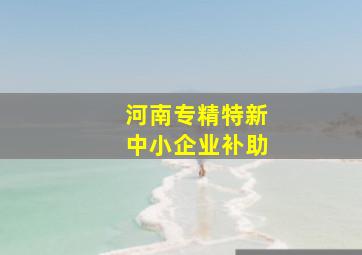 河南专精特新中小企业补助