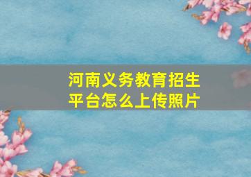 河南义务教育招生平台怎么上传照片