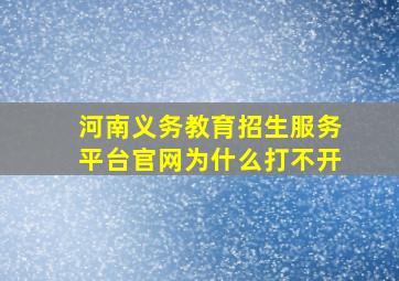 河南义务教育招生服务平台官网为什么打不开