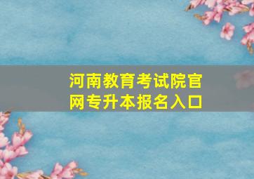 河南教育考试院官网专升本报名入口