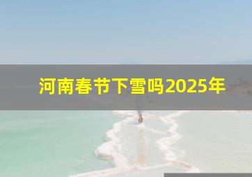 河南春节下雪吗2025年