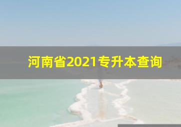 河南省2021专升本查询