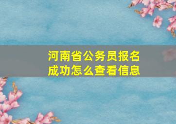 河南省公务员报名成功怎么查看信息