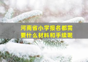 河南省小学报名都需要什么材料和手续呢