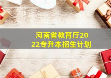 河南省教育厅2022专升本招生计划