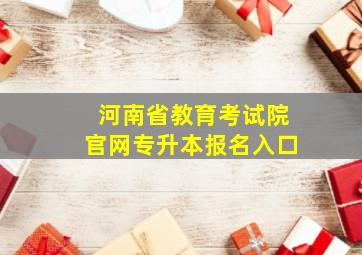 河南省教育考试院官网专升本报名入口