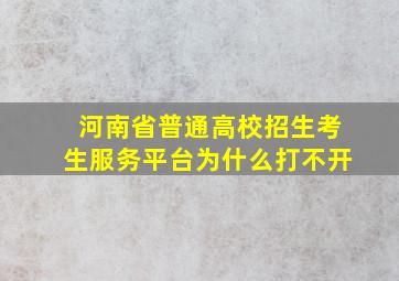 河南省普通高校招生考生服务平台为什么打不开