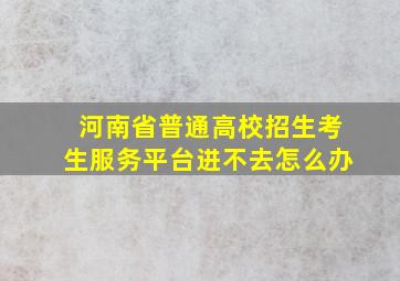 河南省普通高校招生考生服务平台进不去怎么办