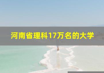 河南省理科17万名的大学