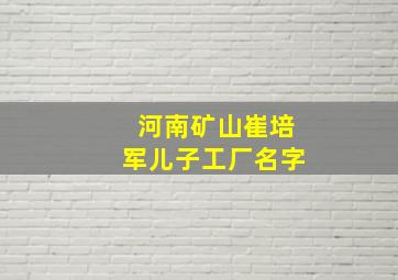 河南矿山崔培军儿子工厂名字