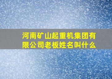 河南矿山起重机集团有限公司老板姓名叫什么