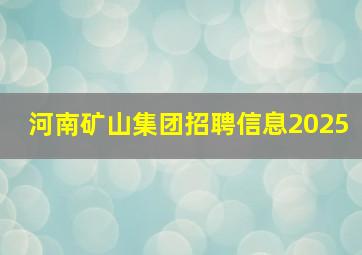 河南矿山集团招聘信息2025