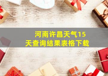 河南许昌天气15天查询结果表格下载