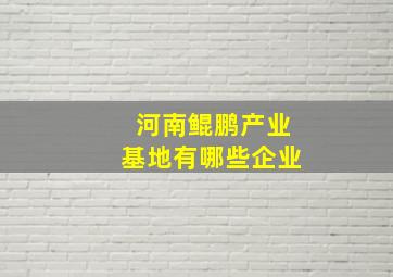 河南鲲鹏产业基地有哪些企业