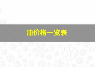 油价格一览表