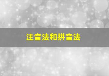 注音法和拼音法