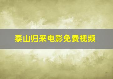 泰山归来电影免费视频