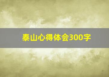 泰山心得体会300字