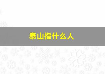 泰山指什么人