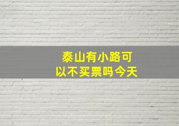 泰山有小路可以不买票吗今天