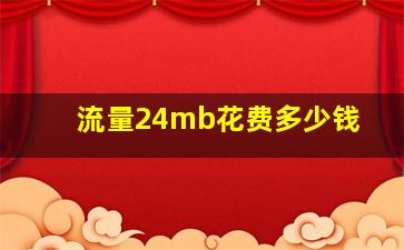 流量24mb花费多少钱