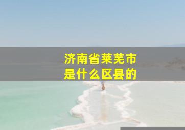 济南省莱芜市是什么区县的