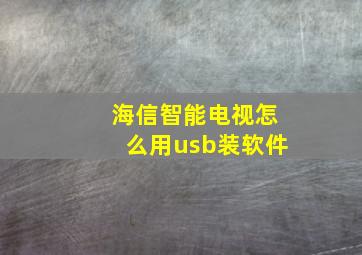 海信智能电视怎么用usb装软件