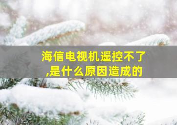 海信电视机遥控不了,是什么原因造成的