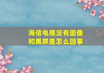 海信电视没有图像和黑屏是怎么回事