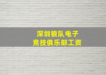 深圳狼队电子竞技俱乐部工资