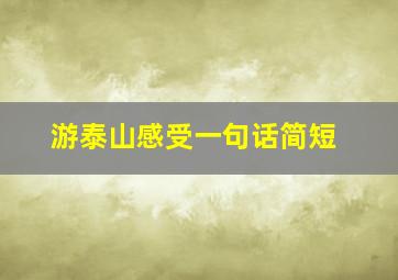 游泰山感受一句话简短