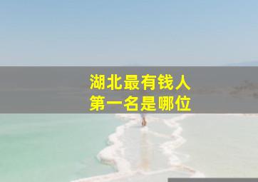 湖北最有钱人第一名是哪位