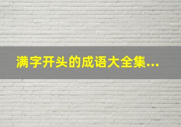 满字开头的成语大全集...