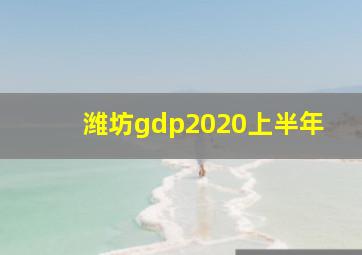 潍坊gdp2020上半年