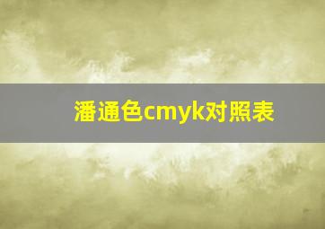 潘通色cmyk对照表