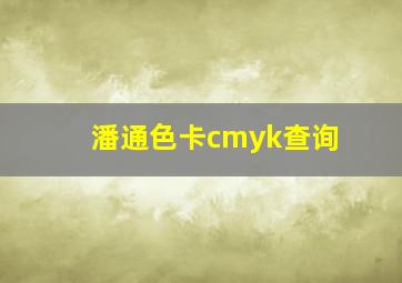 潘通色卡cmyk查询