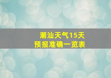 潮汕天气15天预报准确一览表