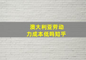 澳大利亚劳动力成本低吗知乎