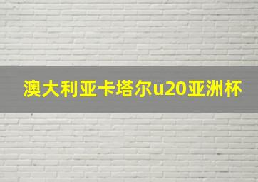 澳大利亚卡塔尔u20亚洲杯