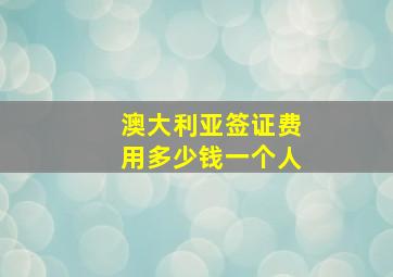 澳大利亚签证费用多少钱一个人