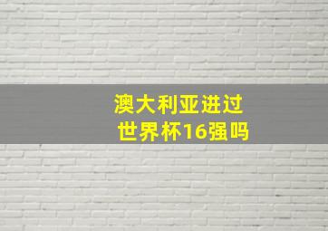 澳大利亚进过世界杯16强吗