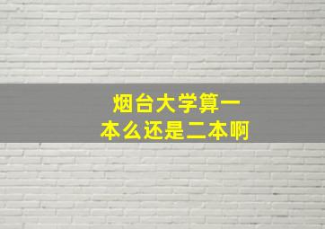 烟台大学算一本么还是二本啊