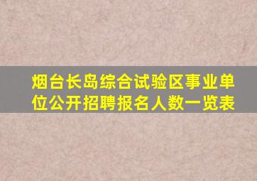 烟台长岛综合试验区事业单位公开招聘报名人数一览表